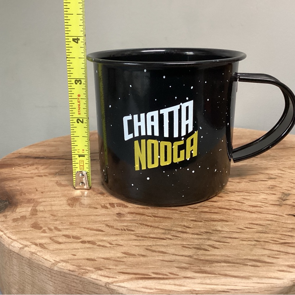 Chattanooga Themed Souvenir Black Tin / Metal Coffee Mug / Cup - Excellent - Picture 9 of 11